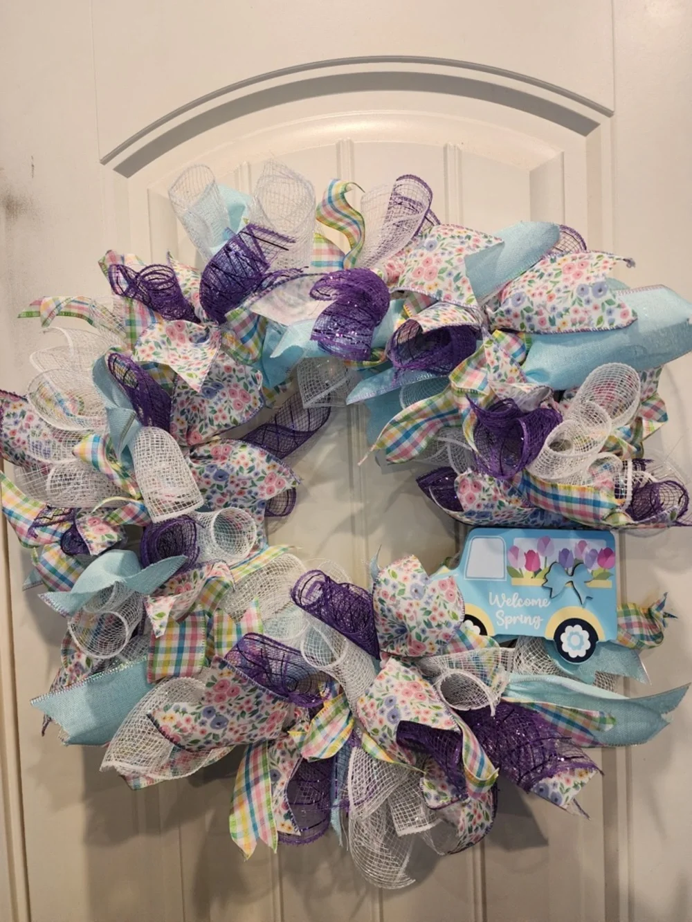 Patriotic Red, White & Blue Check Bow &  Custom Wreaths